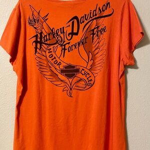 Harley-Davidson Vibrant Orange Tee with Black Graphic